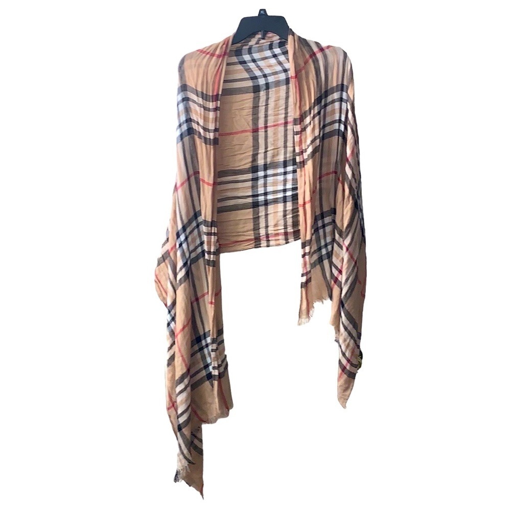 PLAID GAUZE SCARF